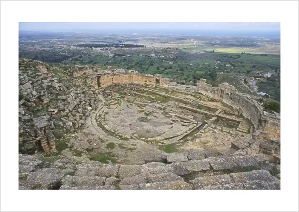 20066296. LIBYA Cyrene View over the Greek theater ruins dating