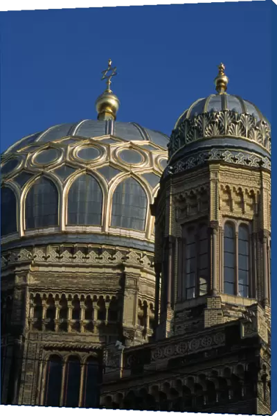 GERMANY, Berlin Neue Synagogue. Part view of exterior facade