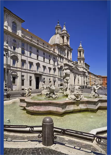 Italy, Rome, Piazza Navona, Fontana del Moro or The Moor Fountain