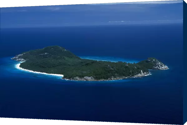 10123019. SEYCHELLES North Island Aerial View over whole Island