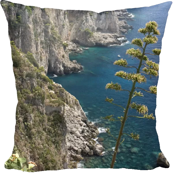 Capri Town. View towards Faraglioni Rocks from Augustus Gardens