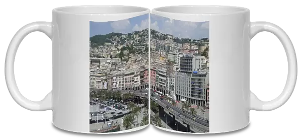 Italy, Liguria, Genoa, city views from Bigo lift