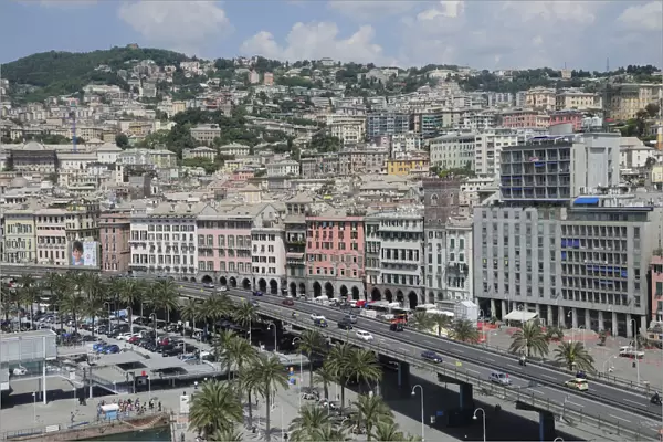 Italy, Liguria, Genoa, city views from Bigo lift