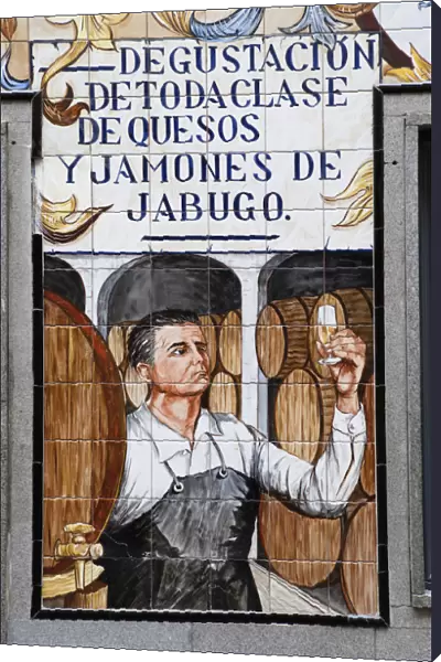 Spain, Madrid, Ceramic tiles for the shop front to a tapas bar