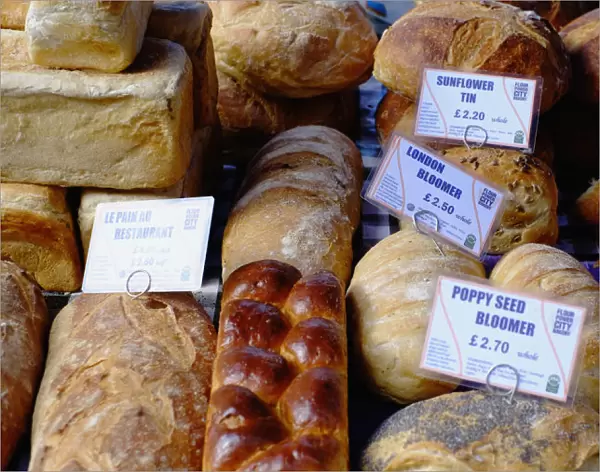 Food, Fresh, Markets, Display of various breads for sale