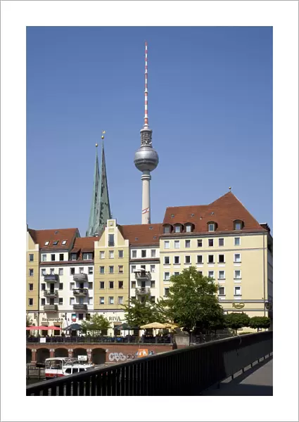 Germany, Berlin, Mitte, buildings beside the River Spree in the St Nicholas Quarter
