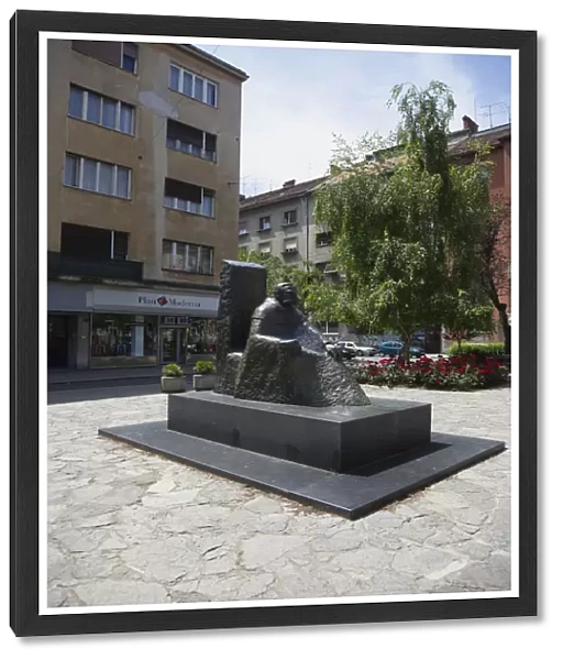 Croatia, Zagreb, Old town, Statue on Marticeva street in the design district