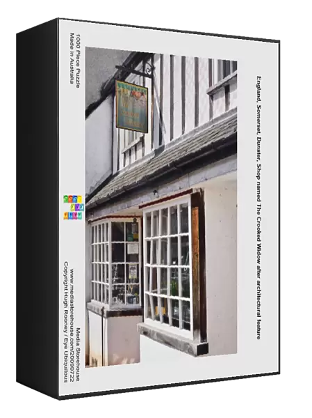 England, Somerset, Dunster, Shop named The Crooked Widow after architectural feature
