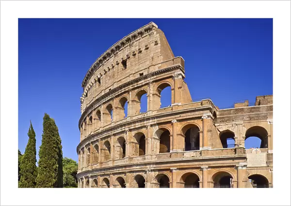 Italy, Lazio, Rome, The Colosseum amphitheatre built by Emperor Vespasian in AD 80