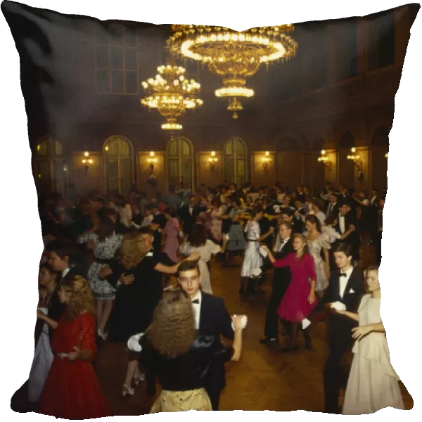 CZECH REPUBLIC, Prague Zofin Island. Young couples ballroom dancing