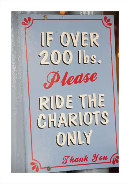 Carousel warning sign Santa Monica Pier