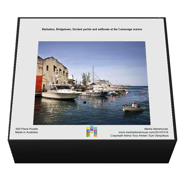 Barbados, Bridgetown, Docked yachts and sailboats at the Careenage marina