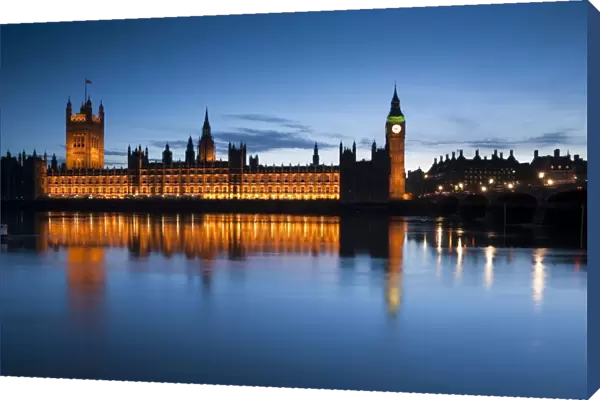 UK, London, Houses of Parliament, Big Ben, River Thames, Westminster Bridge
