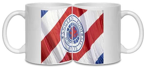 Rangers Flag Bearers Celebrate Scottish Cup Victory over Hibernian at Ibrox Stadium (2003)
