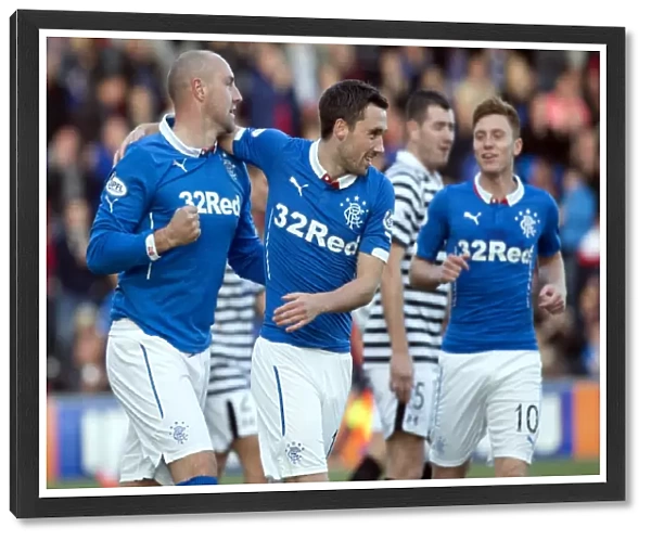 Rangers: Kris Boyd and Team Mates Celebrate Goal in Scottish League Cup Victory over Queens Park Rangers