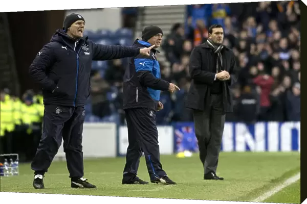Rangers: McDowall and Durie Rally Team at Ibrox Stadium during Championship Match vs. Dumbarton