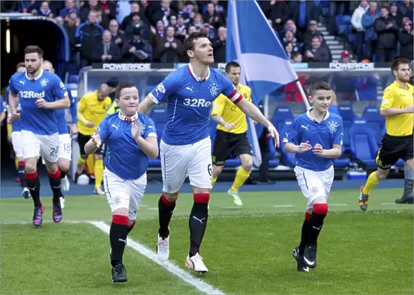 Lee McCulloch and Rangers Mascots: Double Victors of Scottish Championship and Scottish Cup (2003)