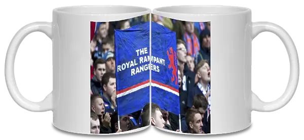 Euphoric Rangers Fans Wave 2003 Scottish Cup Victory Banner at Ibrox Stadium