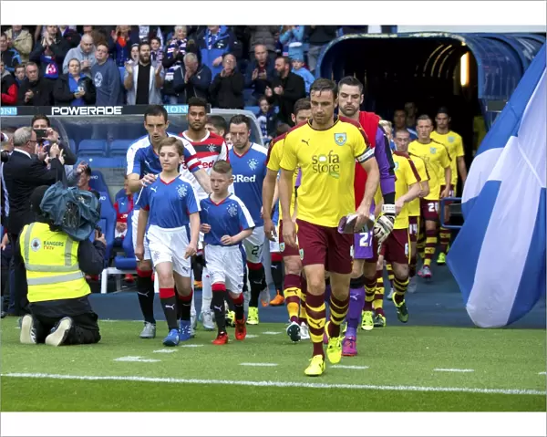 Rangers Football Club: Lee Wallace and Mascots Emerge from Ibrox Stadium Tunnel - Pre-Season Friendly