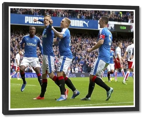 Celebrating Victory: Dean Shiels Thrilling Goal in Rangers Championship Win at Ibrox Stadium