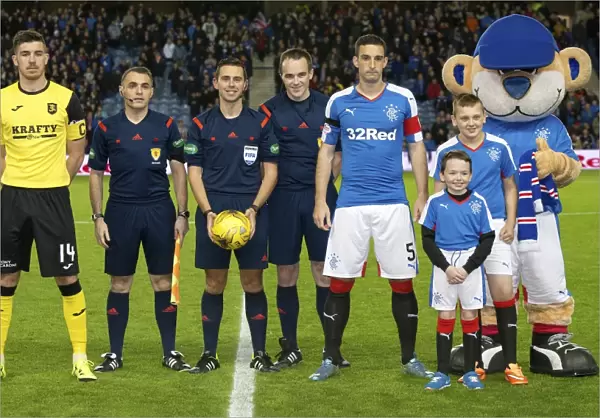 Rangers Football Club vs Livingston: Lee Wallace and Mascots Celebrate at Ibrox Stadium - Petrofac Training Cup Quarterfinal