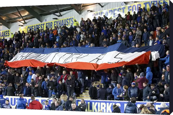 Unwavering Passion of Rangers Fans at Falkirk Stadium during Ladbrokes Championship Match (Scottish Cup Winners 2003)