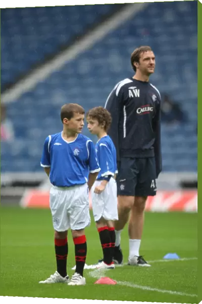Rangers Football Club: Training Day at Ibrox - Andy Webster and the Rangers Mascot (2008)
