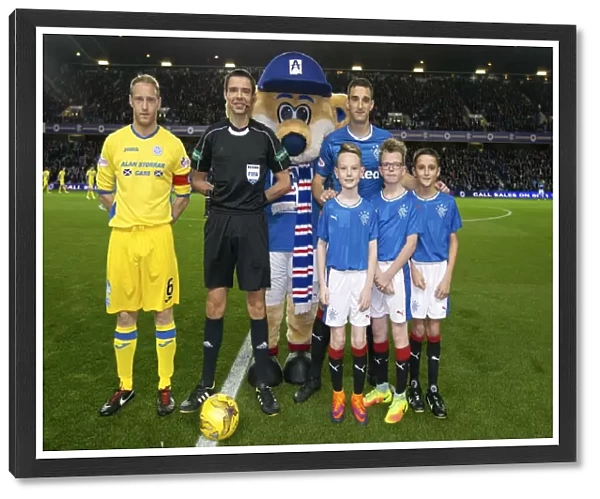 Celebrating a Historic Double: Lee Wallace and Rangers Mascots at Ibrox Stadium (2003) - Scottish Cup Champions