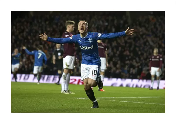 Thrilling Goal: Barrie McKay Scores for Rangers vs. Heart of Midlothian at Ibrox Stadium (Scottish Premiership)