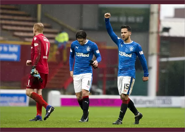 Rangers Harry Forrester Celebrates Glory Over Motherwell at Fir Park