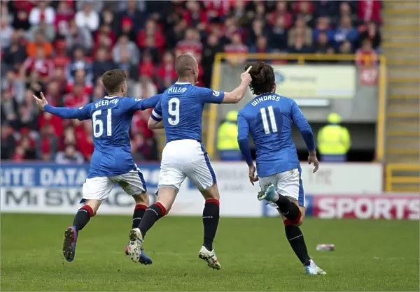 Rangers: Kenny Miller's Triumphant First Goal with Team Mates Myles Beerman and Josh Windass at Pittodrie Stadium