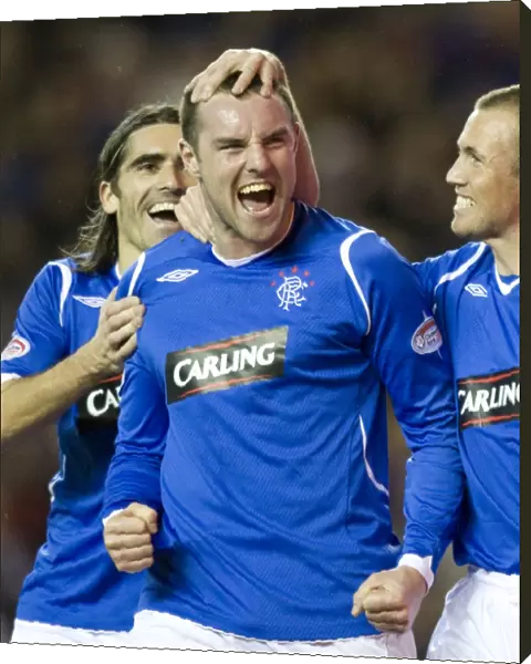 Kris Boyd's Euphoric Moment: Rangers Winning Goal Against Hibernian in Clydesdale Bank Premier League at Ibrox