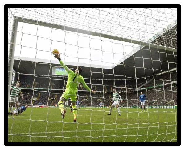 Rangers vs Celtic: Tavernier's Thwarted Shot by Gordon in Intense Premiership Clash