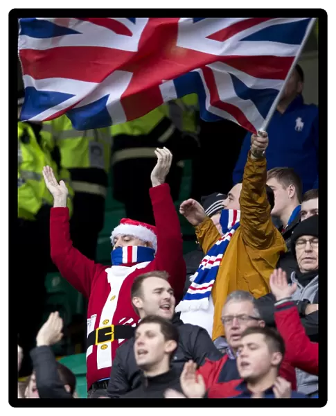 Santa in the Stands: A Rangers Fan's Holiday Spirit at Celtic Park during the Ladbrokes Premiership Match