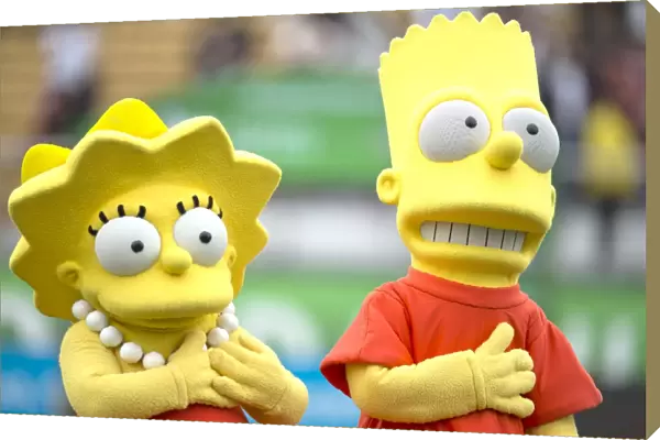 Rangers vs. Corinthians: Florida Cup - Lisa and Bart Simpson Among Rangers Mascots