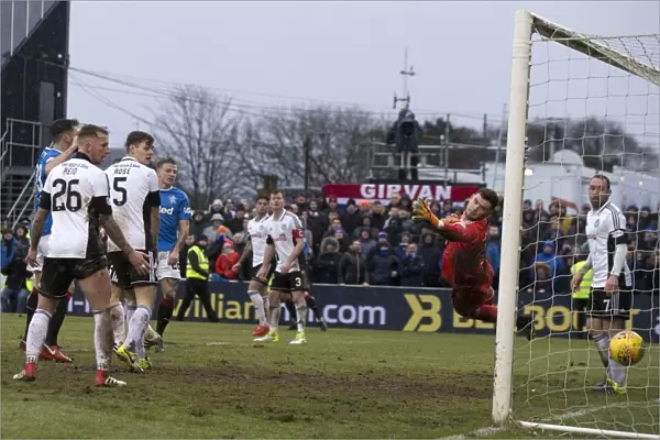 Rangers Jason Cummings scores the second goal during the Scottish Cup match at Somerset Park, Ayr