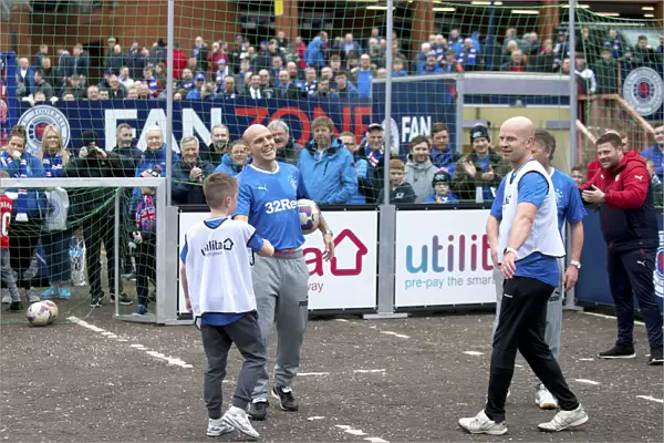 Rangers Legends Reunite: A Triple Threat of Football Greats - Alex Rae, Bobby Russell, and Marvin Andrews at Ibrox Fan Zone
