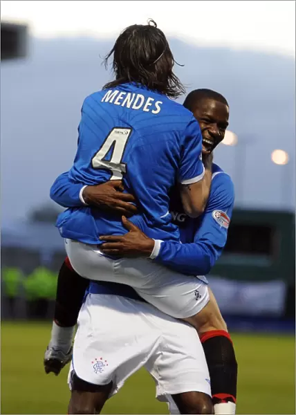 Maurice Edu and Pedro Mendes: Celebrating Rangers Winning Goals Against St Mirren (2-1)