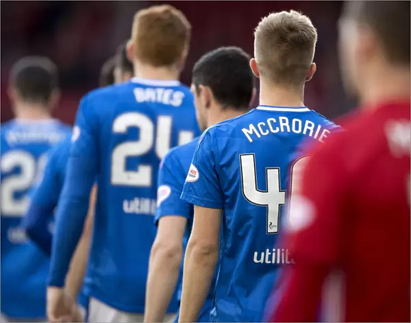 Rangers Players Emerging from Tunnel for Aberdeen Showdown at Pittodrie Stadium - Ladbrokes Premiership
