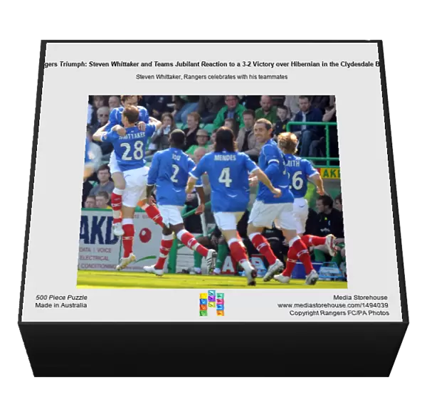 Rangers Triumph: Steven Whittaker and Teams Jubilant Reaction to a 3-2 Victory over Hibernian in the Clydesdale Bank Premier League