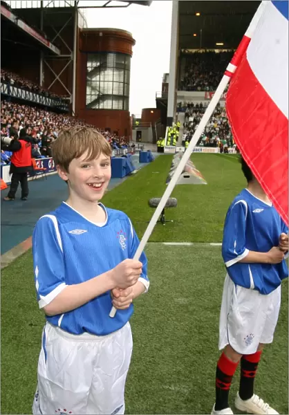 Rangers Flag Bearers Triumph: Celebrating a 1-0 Victory Over Celtic at Ibrox