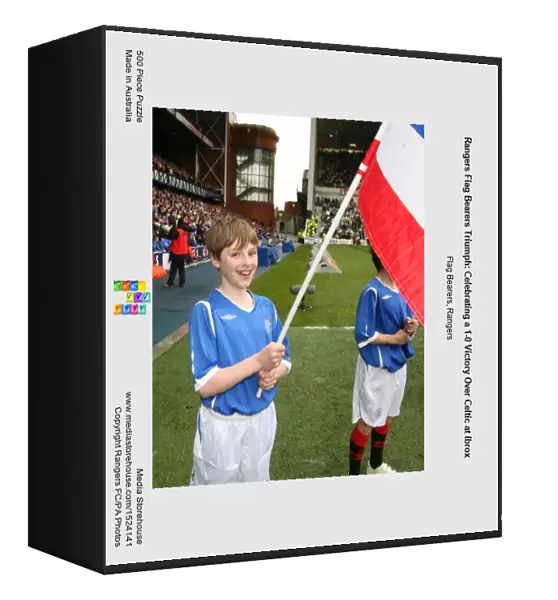 Rangers Flag Bearers Triumph: Celebrating a 1-0 Victory Over Celtic at Ibrox