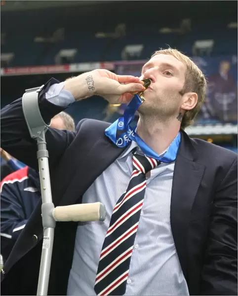 Rangers Football Club: Kirk Broadfoot's Emotional Championship Title Medal Kiss at Ibrox (2008-09)
