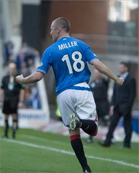 Rangers Kenny Miller: Ecstatic Goal Scorer at Ibrox Stadium Against Falkirk (Scottish Premier League)