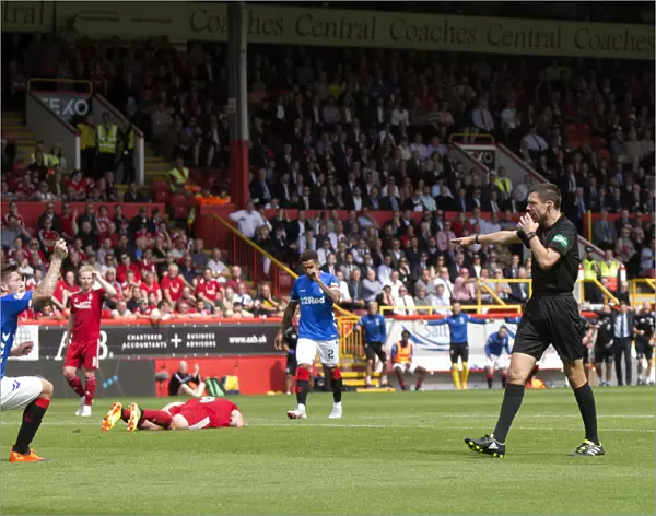 Rangers Secure Penalty: Josh Windass Foul at Pittodrie - Ladbrokes Premiership Referee Kevin Clancy