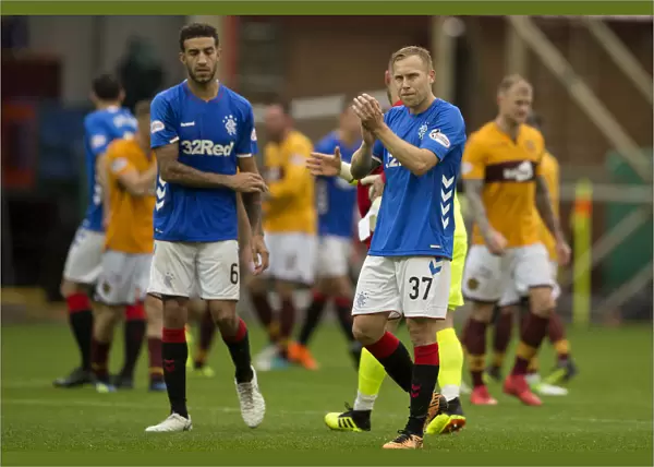 Rangers Football Club: Goldson and Arfield Salute Adoring Fans after Motherwell Victory - Ladbrokes Premiership Triumph