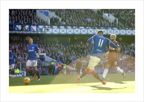 Rangers Kyle Lafferty Scores Fourth Goal: Rangers vs St. Johnstone, Ladbrokes Premiership, Ibrox Stadium