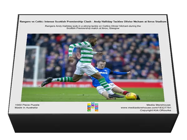 Rangers vs Celtic: Intense Scottish Premiership Clash - Andy Halliday Tackles Olivier Ntcham at Ibrox Stadium