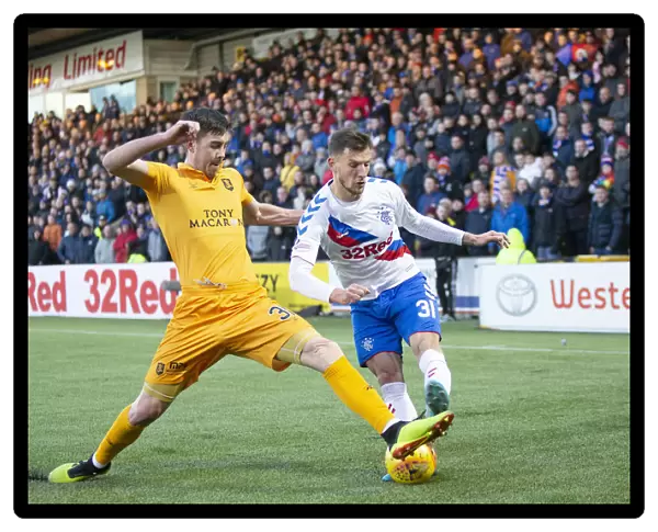 Rangers Borna Barisic Attempts Cross in Livingston Showdown - Scottish Premiership, The Tony Macaroni Arena