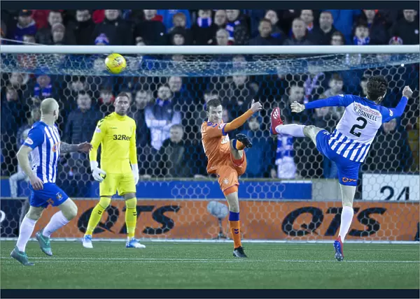 Rangers Andy Halliday Clears Ball in Fifth Round of Scottish Cup at Rugby Park Against Kilmarnock